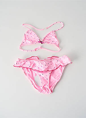 Costum de baie din două piese efect material satinat roz PRINCESSE ILOU fată