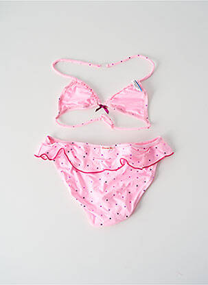 Costum de baie din două piese efect material satinat roz PRINCESSE ILOU fată