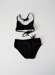 Costum de baie din două piese efect material satinat negru PRINCESSE ILOU fată