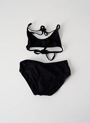 Costum de baie din două piese efect material satinat negru PRINCESSE ILOU fille