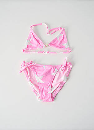 Costum de baie din două piese efect material satinat roz PRINCESSE ILOU fată