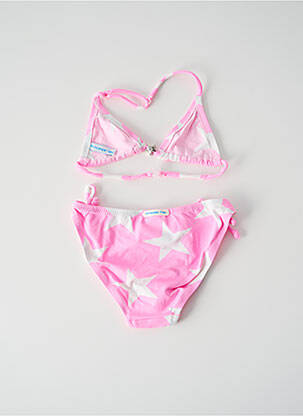 Costum de baie din două piese efect material satinat roz PRINCESSE ILOU fată