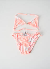 Costum de baie din două piese efect material satinat portocaliu PRINCESSE ILOU fată