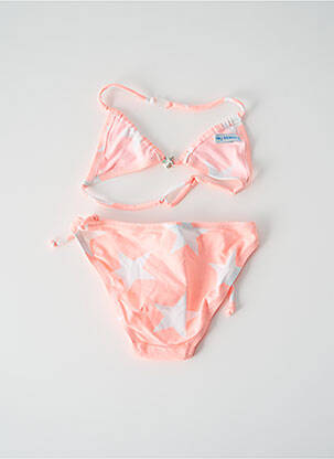 Costum de baie din două piese efect material satinat portocalie PRINCESSE ILOU fată