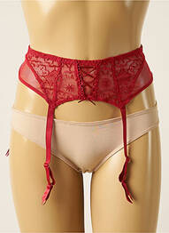 Corset/jartieră efect material satinat roșu ANTINEA femme