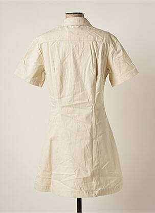Rochie midi mâneci scurte mâneci scurte bej CALVIN KLEIN femeie