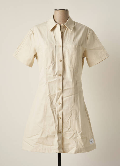 Rochie midi bej CALVIN KLEIN femeie