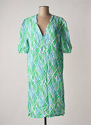 Rochie midi croială fluidă mâneci scurte verde SIGNE NATURE femeie