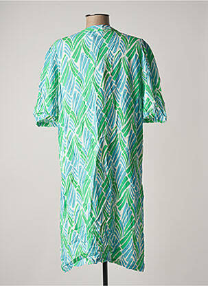 Rochie midi croială fluidă mâneci scurte verde SIGNE NATURE femeie