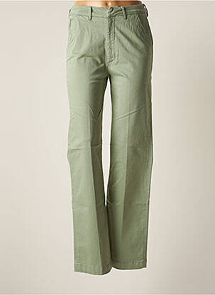 Pantalon chino închidere cu fermoar sub clapetă cu cârlig talie înaltă verde REIKO femeie