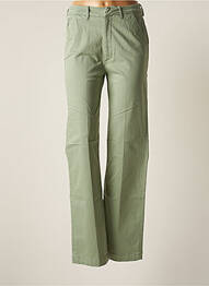 Pantalon chino închidere cu fermoar sub clapetă cu cârlig talie înaltă verde REIKO femeie