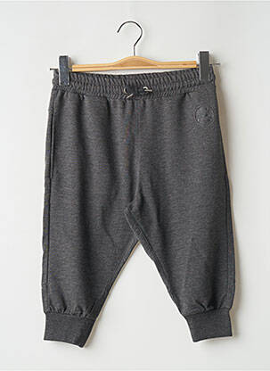 Pantalon trei sferturi talie elastică talie elastică gri CHILLAROUND fată