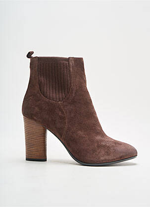 Botine/ghete nubuc toc de 7 la 9 cm maro BRUNO PREMI femeie