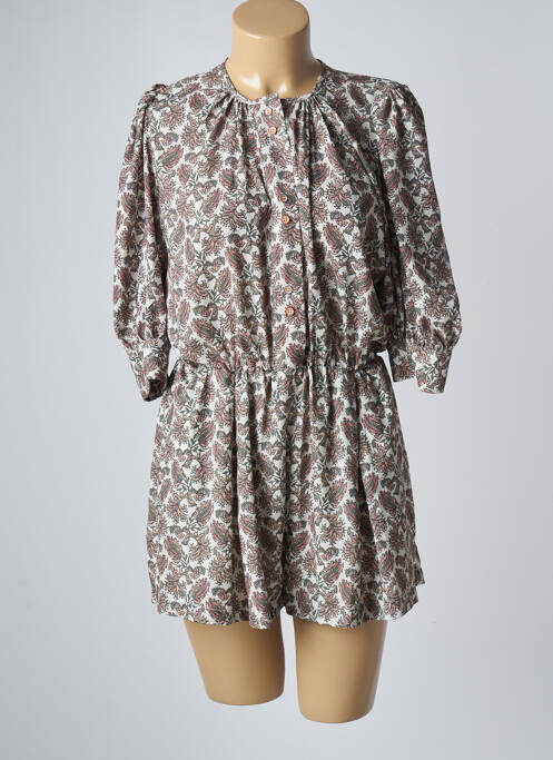 Salopetă scurtă închidere cu nasturi pe față mâneci 3/4 verde SEE U SOON femme