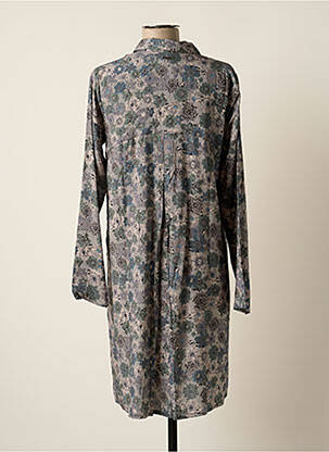 Rochie midi imprimeu floral mâneci lungi gri AGATHE & LOUISE femeie