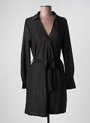 Rochie scurtă croială fluidă mâneci lungi negru KILKY femeie