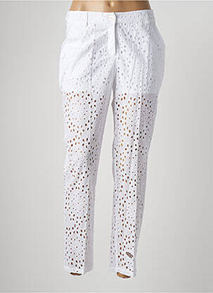 Pantalon 7/8 țesătură poplin mărime normală alb TRICOT CHIC femeie