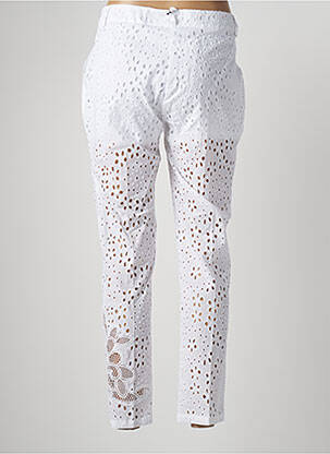 Pantalon 7/8 țesătură poplin mărime normală alb TRICOT CHIC femeie