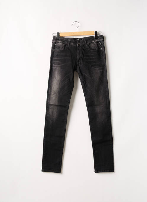 Blugi cu croială slim negru REPLAY femeie