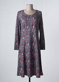 Rochie midi imprimeu fantezie mâneci lungi gri DAMART femeie