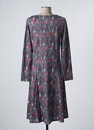 Rochie midi imprimeu fantezie mâneci lungi gri DAMART femeie