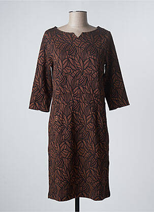 Rochie midi mâneci 3/4 mâneci 3/4 maro DAMART femeie