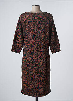 Rochie midi mâneci 3/4 mâneci 3/4 maro DAMART femeie
