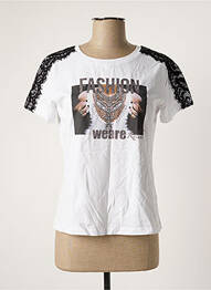 Tricou serigrafie mâneci scurte alb RELISH femeie