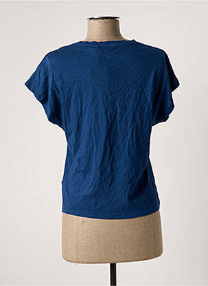 Tricou serigrafie mâneci scurte albastru JANE BLUE femeie