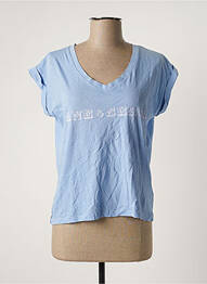 Tricou croială dreaptă mâneci scurte albastru JANE BLUE femeie