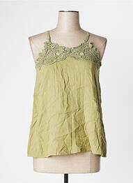 Top croială fluidă fără mâneci verde ICHI femme