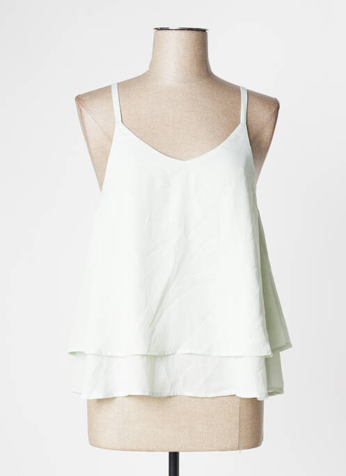 Top croială fluidă fără mâneci verde ICHI femme