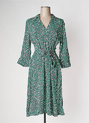 Rochie midi imprimeu floral mâneci 3/4 verde ZERO femeie