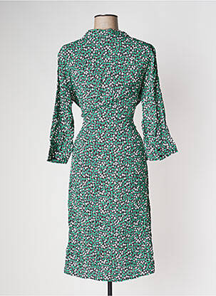 Rochie midi imprimeu floral mâneci 3/4 verde ZERO femeie