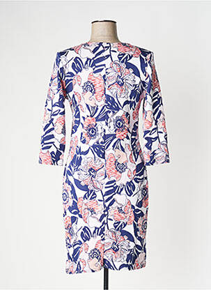 Rochie midi imprimeu floral mâneci 3/4 albastru LE SINGE DE JULIE femeie