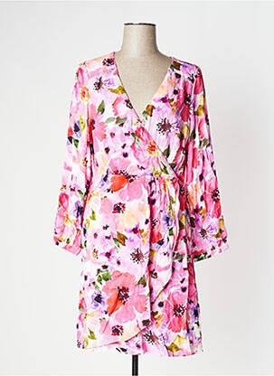 Rochie midi imprimeu floral mâneci lungi roz LA PETITE ETOILE femeie