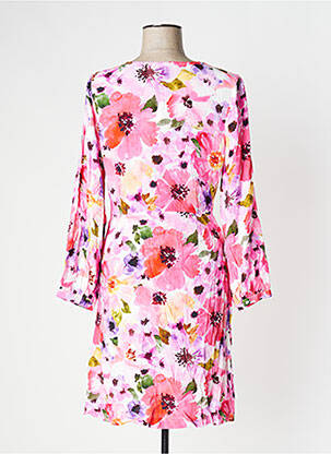Rochie midi imprimeu floral mâneci lungi roz LA PETITE ETOILE femeie