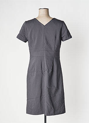 Rochie midi închidere cu fermoar la spate mâneci scurte gri COMMA, femeie