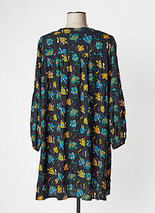 Rochie midi imprimeu fantezie mâneci lungi negru PAKO LITTO femeie