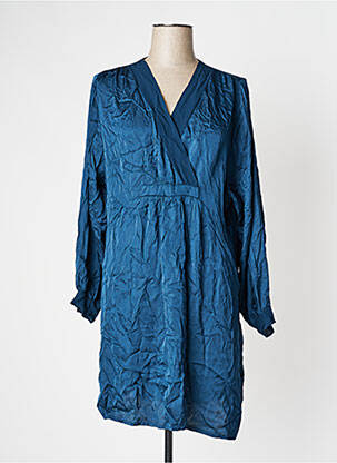 Rochie midi croială fluidă mâneci lungi albastru PAKO LITTO femeie