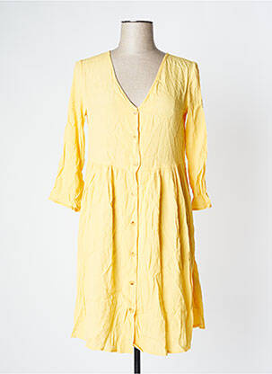 Rochie scurtă mâneci 3/4 mâneci 3/4 galben ICHI femeie