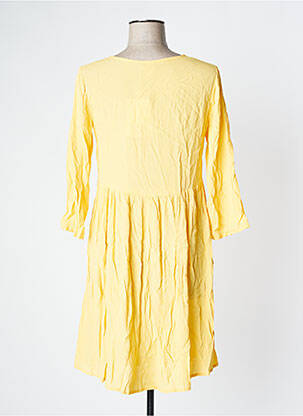 Rochie scurtă mâneci 3/4 mâneci 3/4 galben ICHI femeie