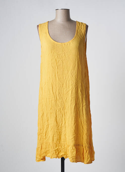 Rochie midi galben ICHI femeie