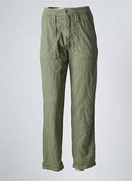 Pantalon larg închidere cu fermoar sub clapetă cu nasturi mărime normală verde REIKO femme