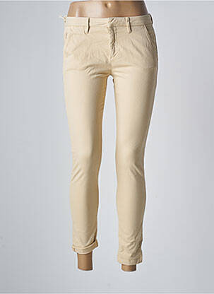 Pantalon chino țesătură poplin mărime normală bej REIKO femeie