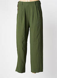 Pantalon drept țesătură poplin mărime normală verde ORFEO femme