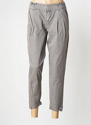 Pantalon 7/8 țesătură poplin mărime normală gri MORGAN femeie