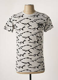 Tricou croială dreaptă mâneci scurte gri RG512 bărbat