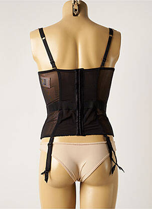 Corset/jartieră efect material satinat negru ROSY femeie
