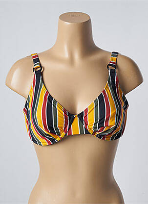 Sutien de costum de baie elasticitate sutien cupe întregi cu decolteu înalt galben SUN PROJECT femeie